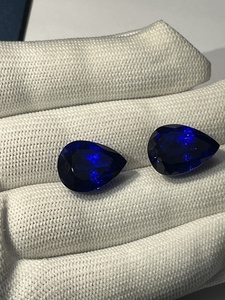 ชุดลูกแพร์ Tanzanite ธรรมชาติ,ชุดคู่สีรอยัลบลู44.00กะรัตพลอยหลวมโดย Sadiya International - Product Image 6