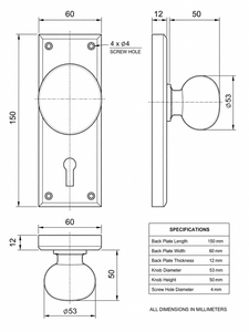 solid Brass round knob handle with back <b>plate</b> wholesale mortise <b>door</b> handle unlacquered lever <b>door</b> handle - Product Image 2