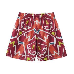 Bodybuilding Workout Pants Polyester Red Maroon <b>Abstract</b> Line Print Mesh Shorts Men Quick Dry Sports Shorts - Product Image 2