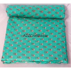 Tissu indien Sanganeri imprimé à la main 100 % coton de Jaipur, respirant, écologique et léger pour filles - Vente en gros - Product Image 4