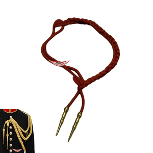 <b>Braided</b> Uniform Aiguillette Needle Dress <b>Cord</b> For Ceremonial & Parade Gold Point Aiguillette Metallic Gold Tip - Product Image 1