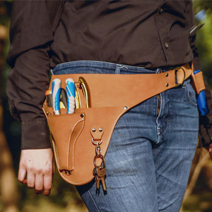 Cinturón de herramientas de cuero para floristería, bolsa de cintura multiusos, organizador de jardín, cinturón ajustable, accesorio de taller OEM a la venta al por mayor - Product Image 5