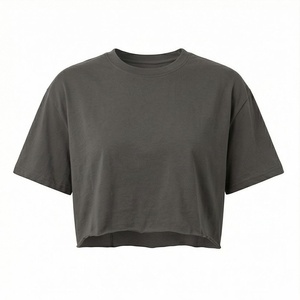 Plus Size Ladies Crop Tops Shirts Plain Oversized Long Sleeve T Shirt Women's <b>Blouses</b> Stylish Fashion Activewear Gym Top - Product Image 1