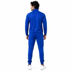 Conjunto Deportivo Azul Rey para Hombre, Chaqueta Deportiva con Cierre Completo y Pantalones Jogger, Logotipo Personalizado, Ropa Deportiva para Gimnasio - Product Image 6