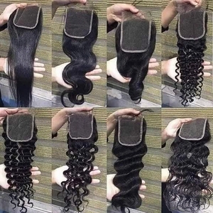 Venta al por mayor 4x4 Cierre de encaje Premium Remy Indian Hair Cutícula alineada Natural Black para fabricantes de pelucas y extensiones - Product Image 6