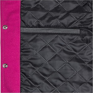 Custom <b>Red</b> Wool Varsity <b>Jacket</b> with Stand Collar White Sleeve Patchwork Design Sherpa Lined <b>Waterproof</b> - Product Image 5