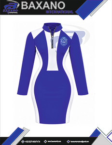 ชุดเดรสทรงบอดี้คอนสีน้ำเงินขาวลายบล็อกสีสำหรับผู้หญิง Zeta Phi Beta แขนยาว ซิปครึ่งตัว ไซส์พลัส ทรงเข้ารูป สไตล์ลำลอง - Product Image 4