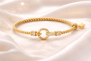 Twisted Dainty Cuff <b>Bracelet</b> With Star Charm 18k Gold Plated Sterling <b>Silver</b> Handmade Jewelry - Product Image 6