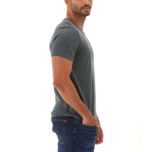 Camisetas de Cuello en V Casuales de Corte Ajustado de Lona de Algodón, Manga Regular para Hombre, Estilo Urbano, Ecológicas, de Secado Rápido, Transpirables, de Color Sólido, 210g - Product Image 3