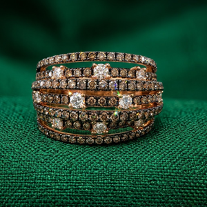 Anillo de cóctel de oro blanco de 18k con diamante marrón de talla brillante y engaste de puntas, clásico y moderno, para compromiso, boda, aniversario o fiesta, para mujer - Product Image 5