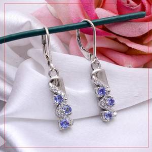 Tanzanite Dangle <b>Earrings</b> 925 Sterling <b>Silver</b> Handmade Gemstone Birthstone Jewelry Elegant Gift For Women - Product Image 6