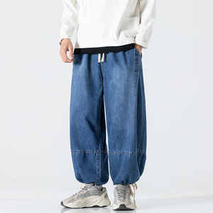 Wholesale 2026 Comfortable Men Baggy <b>Denim</b> Jeans Featuring Relaxed Fit Lightweight <b>Material</b> Solid Breathable Eco-Friendly - Product Image 2