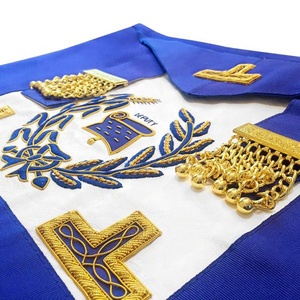 Wholesale Grand Officers Lambskin Leather Undress Handmade Masonic Regalia Apron 3D Design <b>Badges</b> <b>Magnetic</b> Feature Embroidered - Product Image 3
