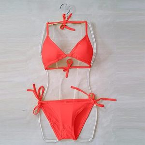 Women's Sexy <b>Bikini</b> Set Solid Color Swimwear Stretch Knitted Two Piece Beachwear - Product Image 6