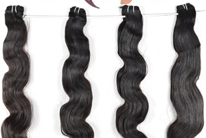 Extensions de cheveux humains vierges non traités, 100% aspect naturel, couleur noire, vietnamiens et indiens, ondulés, double trame, pour femmes - Product Image 5