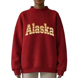 Suéter Personalizado con Nuevo Logotipo para Mujer, Cuello Alto, Estilo Holgado, Estampado de Letras Bordadas, para Otoño e Invierno - Product Image 4
