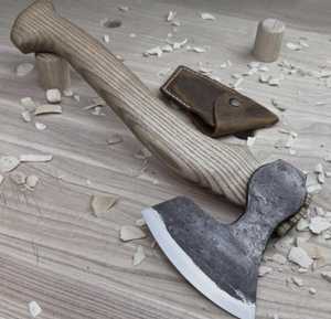Hacha de tallado forjada a mano de acero con mango de fresno, herramienta para tallar madera - Product Image 6