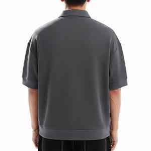 Chemises pour hommes de qualité supérieure, tendance, en polyester/coton, à manches courtes, légères, avec logo brodé personnalisé, tricotées, séchage rapide - Product Image 3