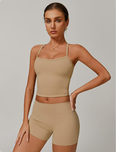 Yoga Set Two Piece Workout Sets For Women Tank Top Matching High Waist <b>Booty</b> Lifting Shorts Gym Yoga Active Wear Outfits - Product Image 5