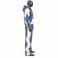 Ensemble de survêtement AMSEC INDUSTRY à capuche imprimé avec strass, longueur intégrale, 100 % coton, sweat-shirt et pantalon de survêtement oversize, streetwear