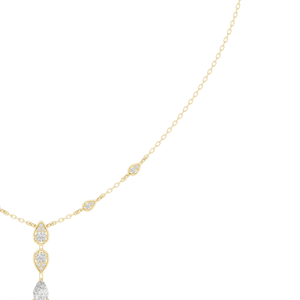 Collar con Colgante de Diamante Corte Pera, Chapado en Oro Amarillo, Joyería para Mujer, Collar de Cadena para Boda o Compromiso - Product Image 2