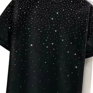 เสื้อยืดโอเวอร์ไซส์ทรงบ็อกซี่ ตัดเย็บคุณภาพสูง ประดับด้วยคริสตัล สำหรับผู้ชาย พิมพ์ลายโลโก้ตามสั่ง ทรงไหล่ตก - Product Image 6