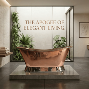 Designer <b>Copper</b> <b>Sheet</b> Freestanding Bathtub with Premium Polished Finish Artisan Craftsmanship and Elegant Modern Bathroom Appeal - Product Image 2