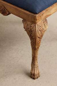 Fauteuil d'appoint fantaisie avec motif de lapin sculpté à la main - Product Image 4