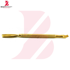 Limpiador de Uñas de Doble Punta, Herramienta de Belleza de Acero Inoxidable, Empujador de Cutículas Curvo Dorado y Limpiador de Uñas - Product Image 3
