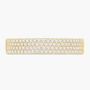 Anillo apilable de cuatro filas de diamantes cultivados en laboratorio con corte redondo, oro macizo de 10k/14k, anillos de boda minimalistas y delicados de media eternidad para mujer - Product Image 1