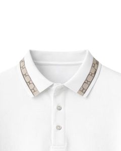 Camisa Polo Blanca Personalizada para Hombre, Mezcla de Algodón, Informal, Manga Corta, Verano, con Detalle de Cuello en Contraste Estampado, Diseño Clásico - Product Image 4