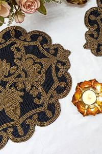 Highly Decorative Bohemian Multiple-Colored <b>Beads</b> Design Polyester Cotton Handmade Eco-Friendly <b>Placemat</b> Mats for Home Dining - Product Image 4