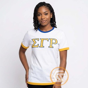 T-shirt Femme GREEK TREASURES Sigma Gamma Rho Sorority en Jersey 100% Coton, Col Rond, Manches Courtes, Respirant pour l'Été – Vente en Gros - Product Image 3
