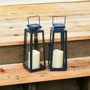 Compact metal candle lantern with modern finish perfect for small <b>spaces</b> home decor and ambient <b>lighting</b> - Product Image 1