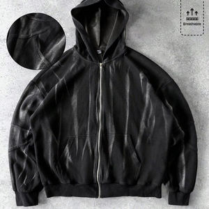 Sudadera con capucha extragrande para hombre, estilo casual, streetwear, para gimnasio, de tejido grueso, cómoda para el invierno, personalizable. - Product Image 1