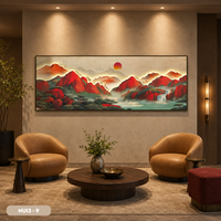 Peinture murale paysage montagneux du Vietnam en soie, artisanat exquis fait main, décoration intérieure, marque HALO, vente en gros usine
