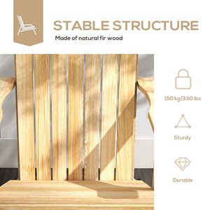 Sedia Adirondack Moderna con Portabicchieri in Legno Naturale e Plastica Pieghevole per Uso Esterno - Supporta 150 kg per Patio, Giardino, Balcone, Spiaggia - Product Image 6