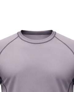 Camiseta Deportiva de Compresión Gris para Hombre, Personalizada, de Secado Rápido, Poliéster y Elastano, para Gimnasio, Fitness, Running, Entrenamiento, Manga Corta - Product Image 5
