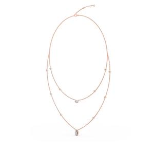 Collier à deux rangs en or rose avec diamants de laboratoire multi-formes de 1,69 ct, lumineux - Product Image 1