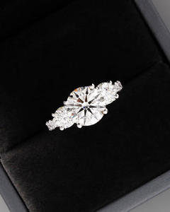 IGI/GIA Lab Grown Vintage 14K oro amarillo boda/anillo de compromiso corte diamante Unisex anillos finos para fiestas de aniversario - Product Image 4