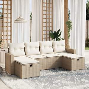 Conjunto de Sofás de Jardín de Ratán PE Beige, Modular, Elegante y Confortable, Muebles de Exterior - Product Image 1
