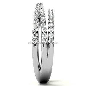 Moissanite แหวนทองคําขาวอินเทรนด์คุณภาพสูงธรรมชาติ 18 พันแหวนเพชรสําหรับเจ้าสาว Gifting ใช้สําหรับการส่งออกทั่วโลก - Product Image 4