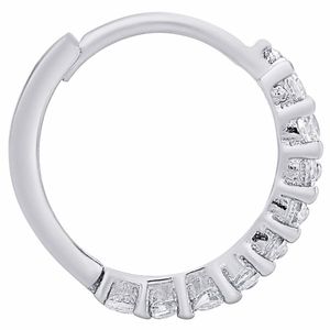 Orecchini a Cerchio in Argento Sterling Fine con Zirconi Cubici Dolce Giavonna - Product Image 2