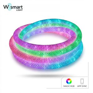 Bande lumineuse LED RVB adressable DC5V WS2812B en fibre néon tissée, synchronisation musicale USB, éclairage flexible pour la décoration <span class=keywords><strong>de</strong></span> la pièce et les fêtes - Product Image 2