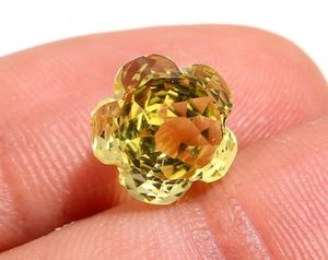 Cuarzo Limón Natural, Corte Flor, 10mm, Grado Premium Raro, Gema Suelta Amarilla para Joyería - Product Image 4
