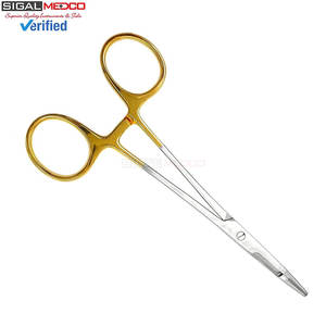 Aguja Olsen Hegar/Porta Suturas TC de Alemania, Acero Inoxidable, Anillos Dorados, 6.5 Pulgadas, Grado Premium, Manual, Certificado CE - Product Image 5
