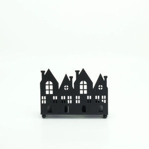 Faroles de metal negro con forma de casa, decorativos para interiores y exteriores, portavelas de hierro para velas de té, para decoración de mesas de boda y el hogar. - Product Image 5