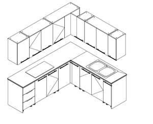Vietnam Kohama Hiep Phat Modern <b>Wall</b>-Mounted Kitchen <b>Cabinets</b> Durable Particle Board MDF Plywood Eco-Friendly <b>Metal</b> Handles - Product Image 1