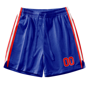 Conjunto de Uniforme de Baloncesto Retro Azul Personalizado, Jersey con Borde de Texto Rojo y Blanco, Pantalones Cortos, Diseño Retro con Nombre y Número del Equipo - Product Image 5