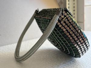 Bolso de mano metálico con cristales verdes, bolso de noche para fiesta con asa trenzada, bolso de diseñador para boda - Product Image 3